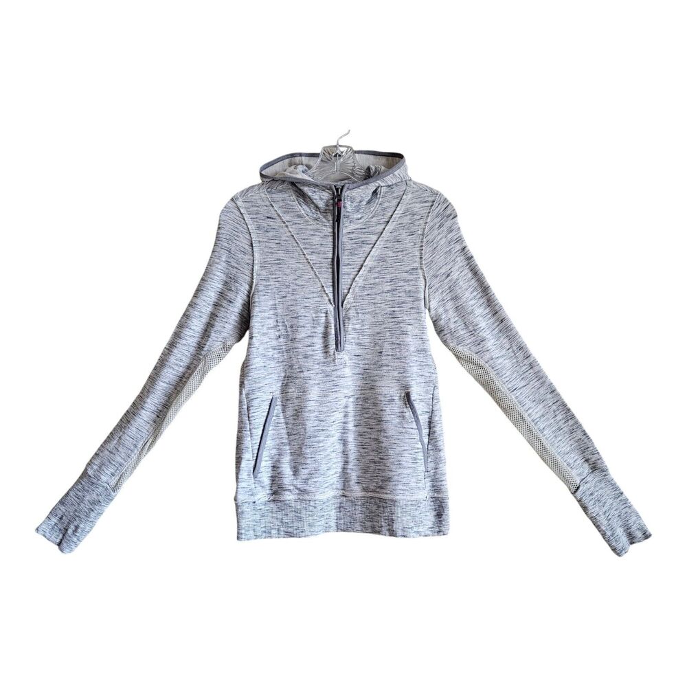 FREE PEOPLE FP MOVEMENT Women's XS Sweatshirt Hoodie 1/2 Zip Gray Heathered 32"